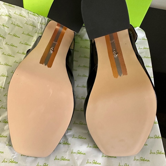 Sam Edelman Women’s Black Patent Slingback Mary Jane Pump size 6 1/2 - Picture 7 of 14